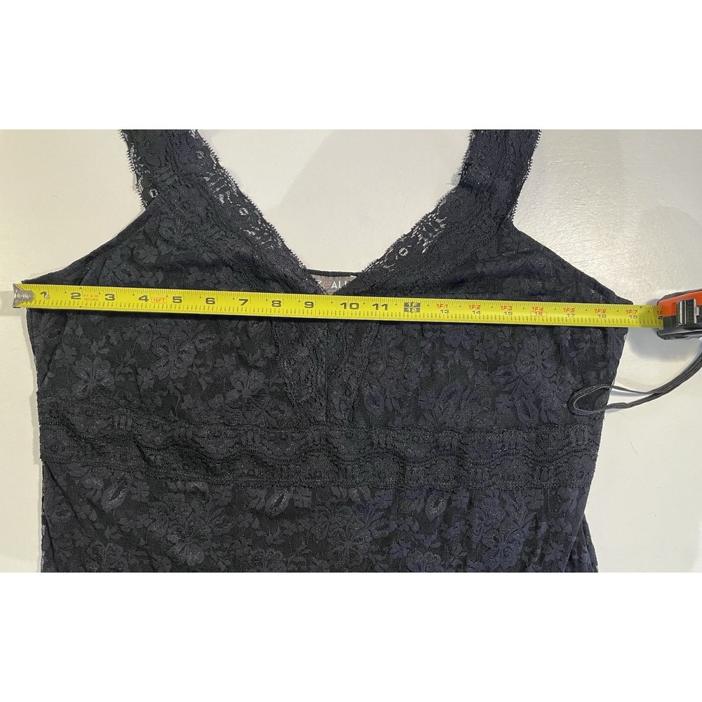 Roz & Ali Black Floral Lace Tank Top Womens XL Stretch Lined Dressy Cami Blouses - Picture 6 of 7